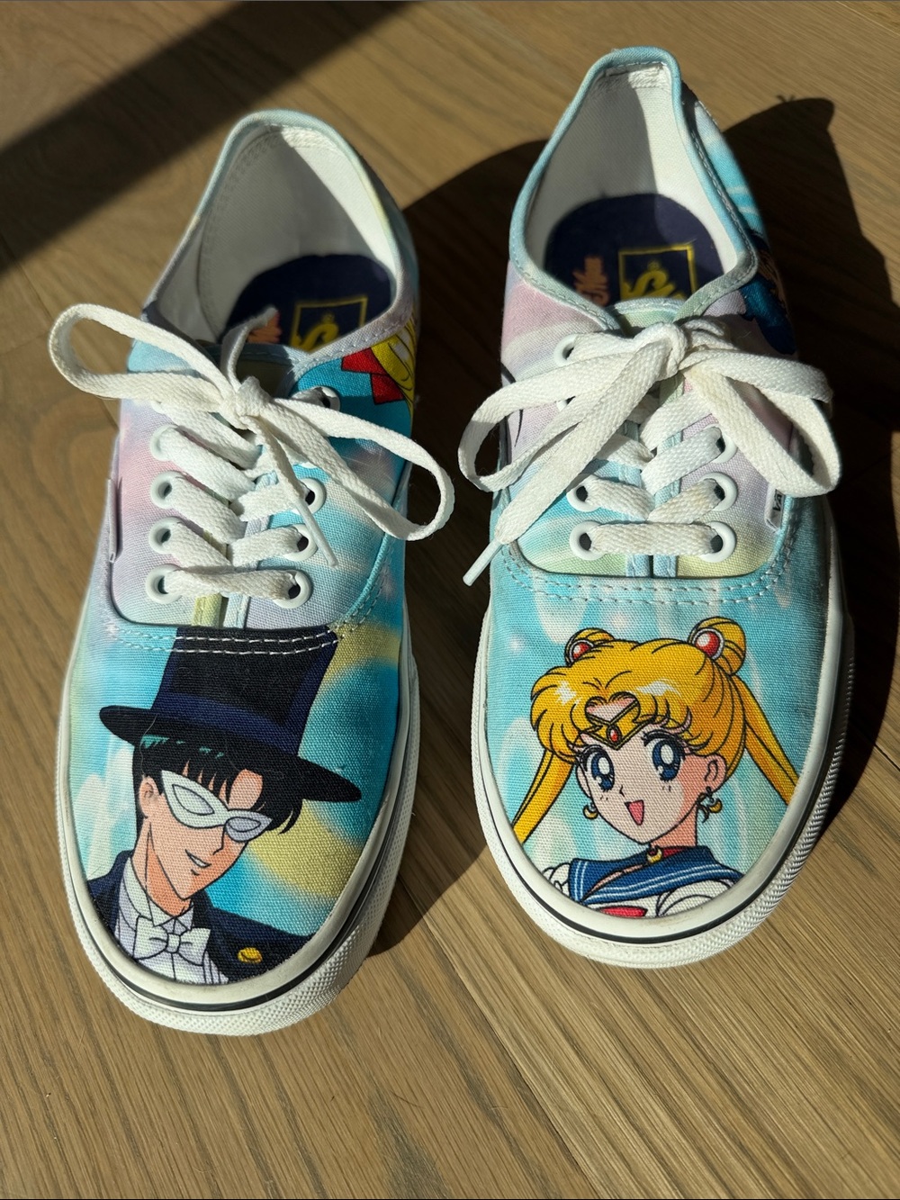 Vans Kids Sailor Moon Cartoon Canvas Sneakers in Light Blue